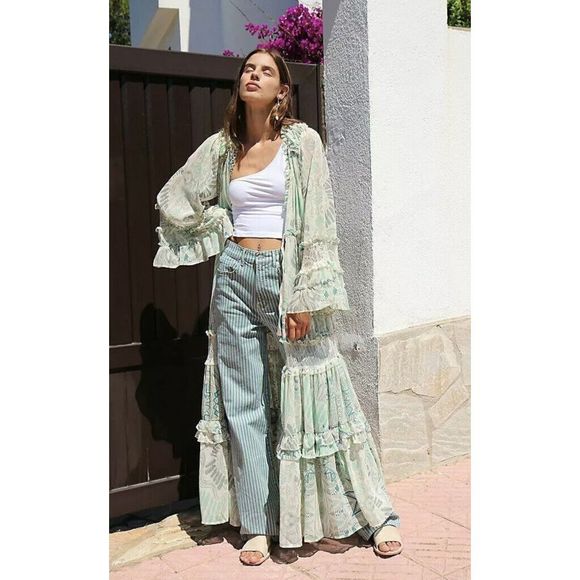 NEW Free People Bali Lover To Lover Maxi Dress / Duster Size XS - Picture 4 of 9